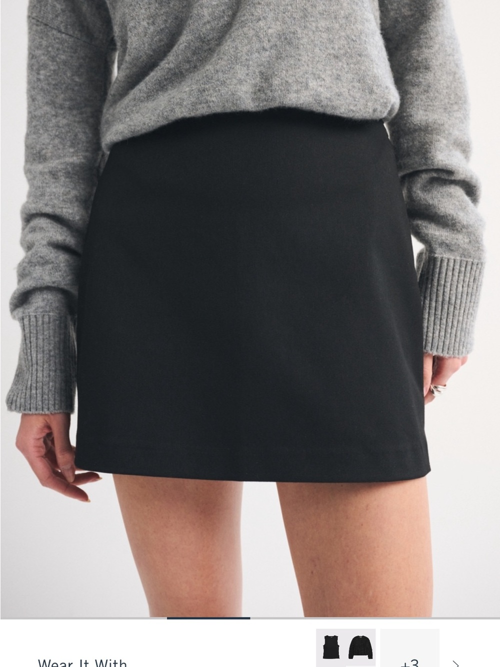Abercrombie & Fitch Black Women's Mini Skort - Classic A-Line